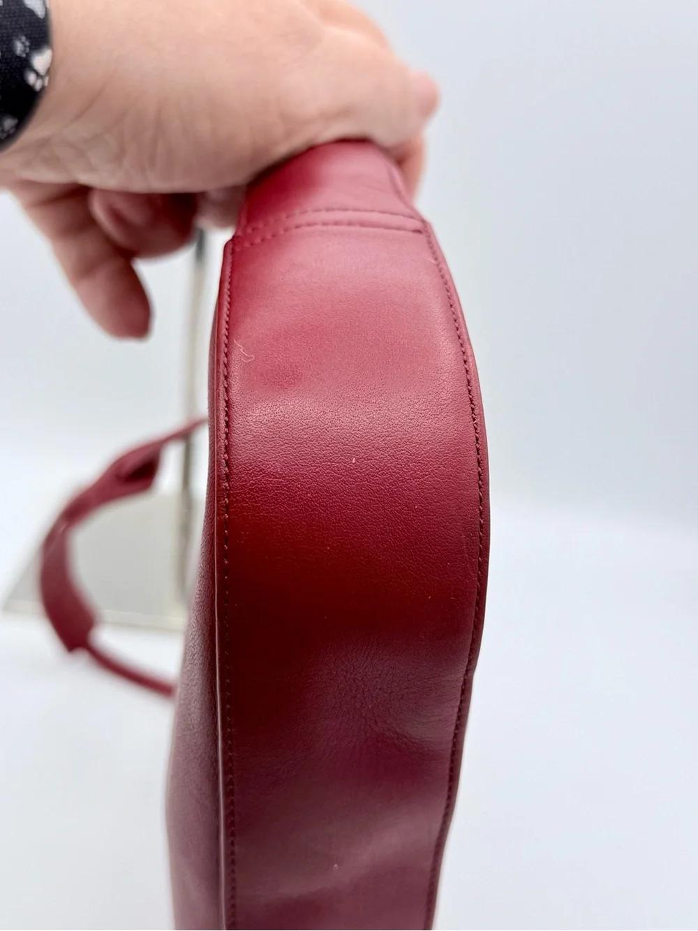 Coach Ergo Demi Hobo Bag Red Glove Leather Silver Hardware Y2K Shoulder Bag 8319